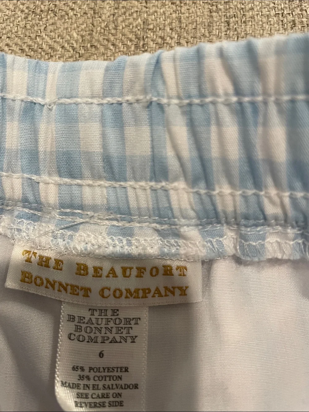 The Beaufort Bonnet Company Light Blue & White Gingham Kids Shorts